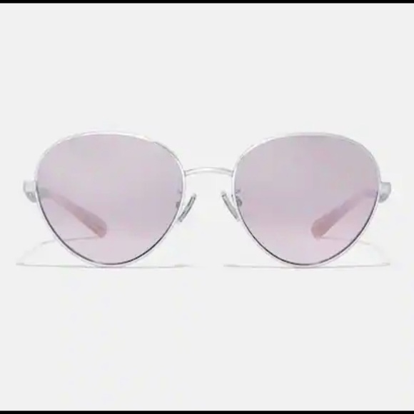 COACH Signature Chain Oval Sunglasses -Silver/Grey Pink Mirror ❤️FINAL PRICE!❤️ - Picture 6 of 7